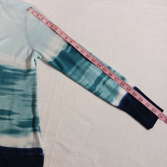 Chico's  Cardigan, Spun Rayon, Hanky Hem, Ombre Ocean Blues,  Small, Light Knit - Picture 10 of 10